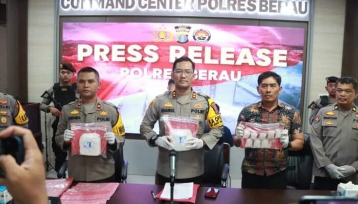 Polres Berau Tangkap Dua Tersangka Narkoba, Amankan 2.590 Gram Sabu