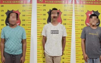 Sempat Buang 4 Paket Narkotika Jenis Sabu, Tiga Pelaku Penyalahgunaan Sabu Diamankan Polsek Samboja
